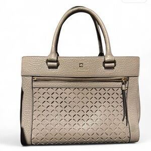 kate spade Taupe Perforated Leather Satchel